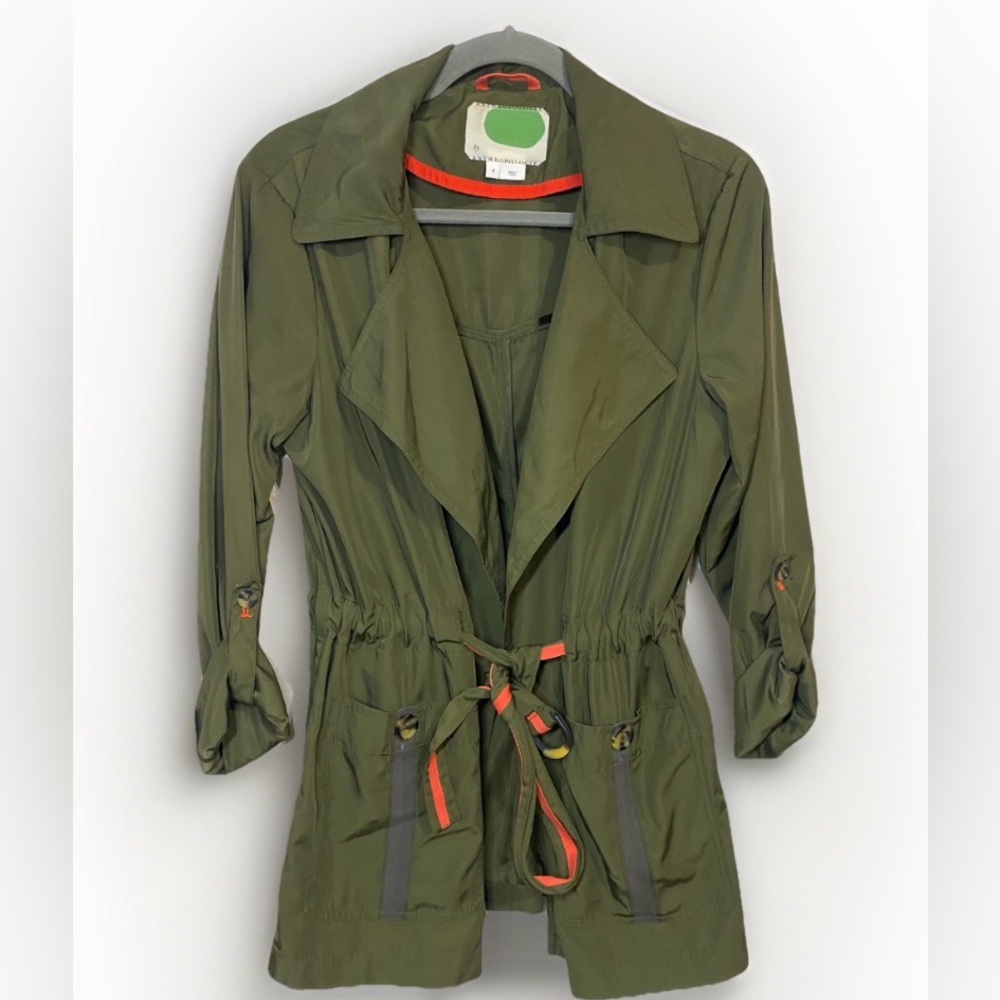 Anthropologie Gisborne Obi Anorak Safari Trench Coat Jacket Olive Green S